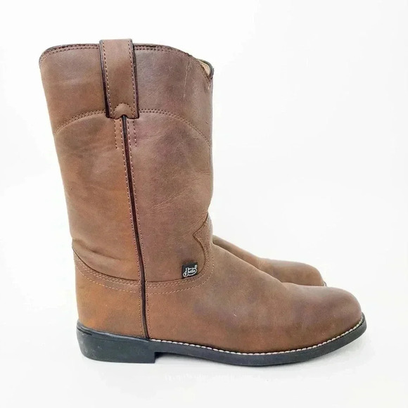 Justin Crazy Cow Basic Roper Cowboy Boots - 8.5 - Picture 7 of 10